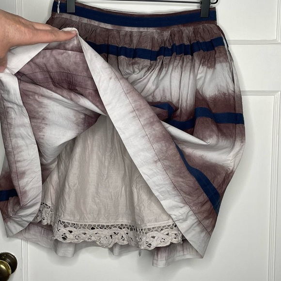 Anthropologie Edme & Esyllte Tie Dye Boho Ombré Skirt 100% Cotton Size 0 - Picture 3 of 9